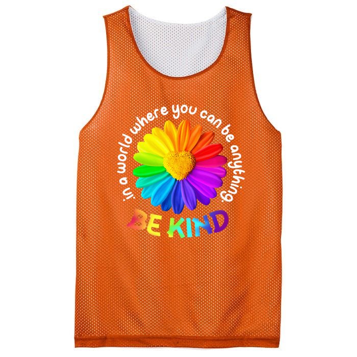 Be Kind AntiBullying Kindness Orange Unity Day Sunflower Mesh Reversible Basketball Jersey Tank