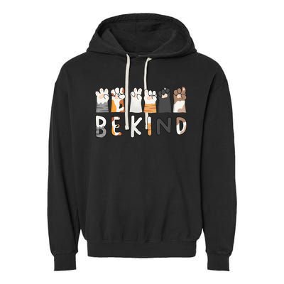 Be Kind ASL Sign Language Kindness Cat Paws Finger Signs Garment-Dyed Fleece Hoodie
