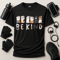 Be Kind ASL Sign Language Kindness Cat Paws Finger Signs Cooling Performance Crew T-Shirt