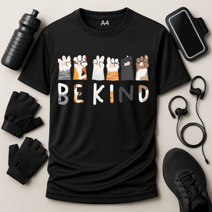 Be Kind ASL Sign Language Kindness Cat Paws Finger Signs Cooling Performance Crew T-Shirt