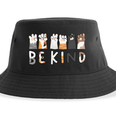 Be Kind ASL Sign Language Kindness Cat Paws Finger Signs Sustainable Bucket Hat