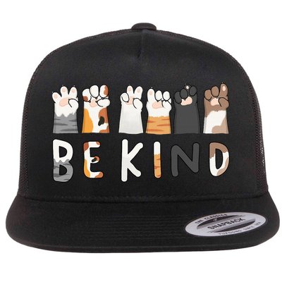 Be Kind ASL Sign Language Kindness Cat Paws Finger Signs Flatbill Hat