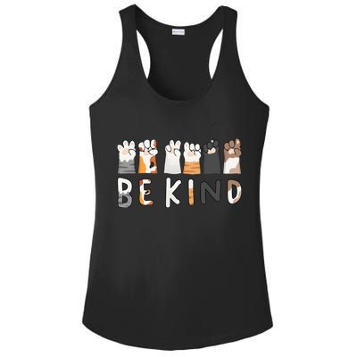 Be Kind ASL Sign Language Kindness Cat Paws Finger Signs Ladies PosiCharge Competitor Racerback Tank