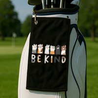 Be Kind ASL Sign Language Kindness Cat Paws Finger Signs Golf Towel