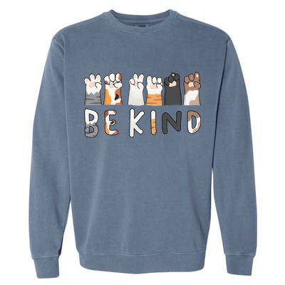 Be Kind ASL Sign Language Kindness Cat Paws Finger Signs Garment-Dyed Sweatshirt