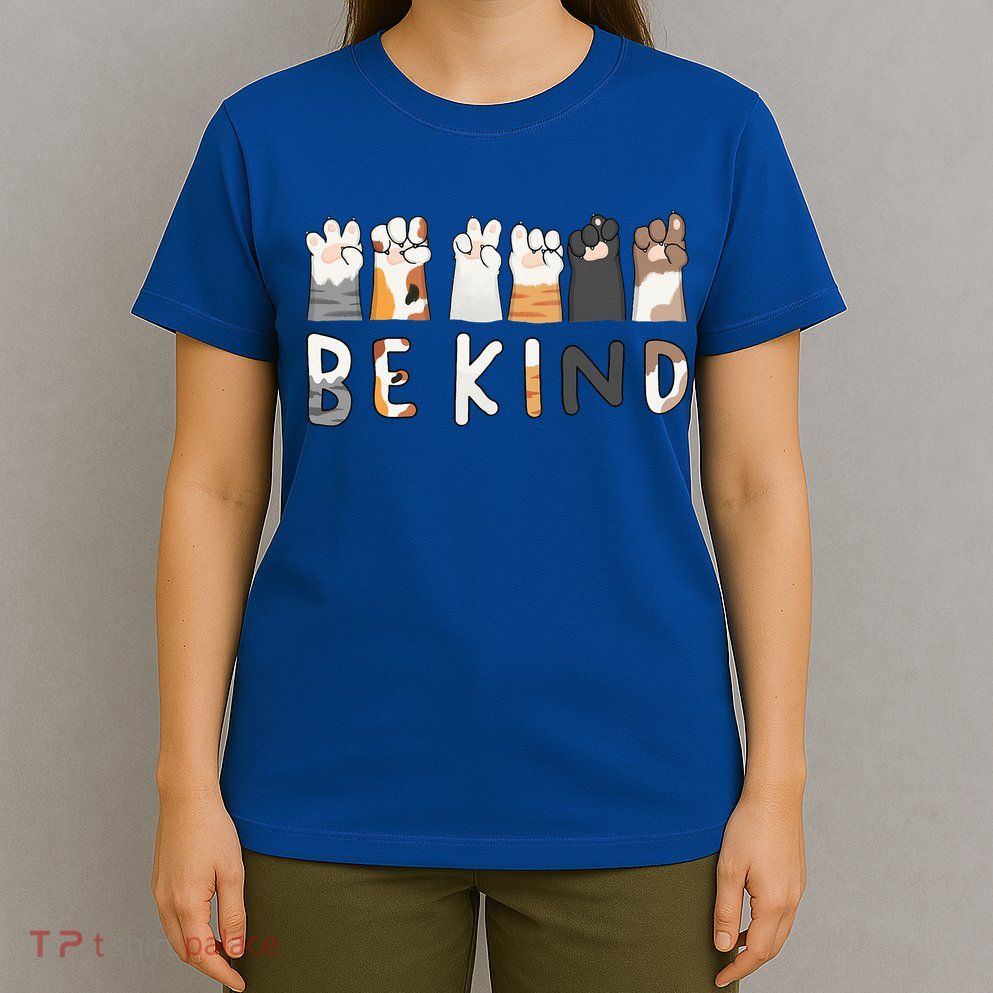 Be Kind ASL Sign Language Kindness Cat Paws Finger Signs T-Shirt