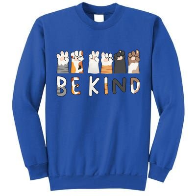 Be Kind ASL Sign Language Kindness Cat Paws Finger Signs Tall Sweatshirt