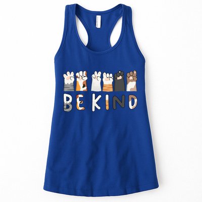 Be Kind ASL Sign Language Kindness Cat Paws Finger Signs Womens Tank Top
