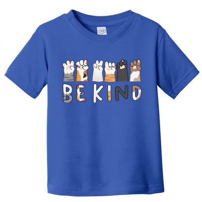 Be Kind ASL Sign Language Kindness Cat Paws Finger Signs Toddler T-Shirt