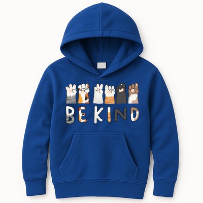 Be Kind ASL Sign Language Kindness Cat Paws Finger Signs Kids Hoodie