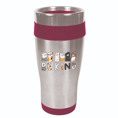 Be Kind ASL Sign Language Kindness Cat Paws Finger Signs 16oz Travel Tumbler