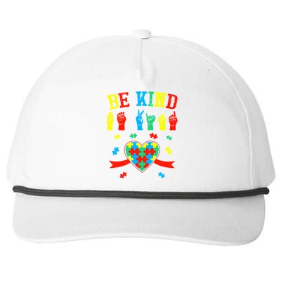 Be Kind Asl Sign Language Hand Talking Gift Snapback Five-Panel Rope Hat