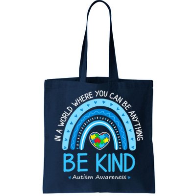 Be Kind Autism Awareness Leopard Rainbow Choose Kindness Tote Bag