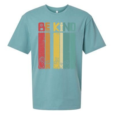 Be Kind Asl Tee Retro Sign Language Teacher Interpreter Bday Gift Sueded Cloud Jersey T-Shirt