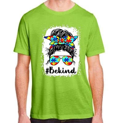 Be Kind Autism Awareness Messy Bun Girl Adult ChromaSoft Performance T-Shirt