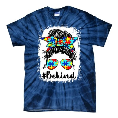 Be Kind Autism Awareness Messy Bun Girl Tie-Dye T-Shirt