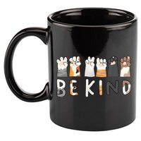 Be Kind Asl Sign Language Kindness Hand Talking Finger Signs 11oz C Handle Ceramic Mug
