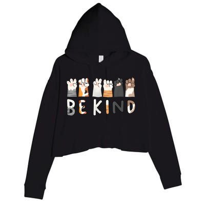 Be Kind Asl Sign Language Kindness Hand Talking Finger Signs Crop Fleece Hoodie