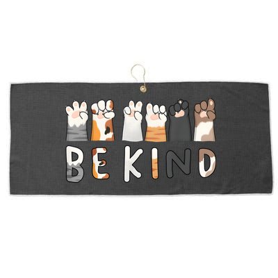 Be Kind Asl Sign Language Kindness Hand Talking Finger Signs Large Microfiber Waffle Golf Towel