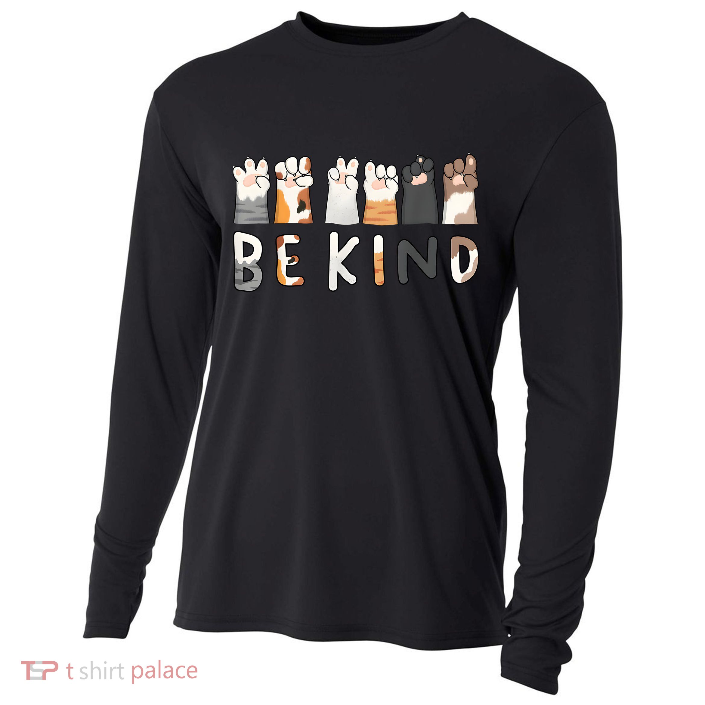 Be Kind Asl Sign Language Kindness Hand Talking Finger Signs Cooling Performance Long Sleeve Crew
