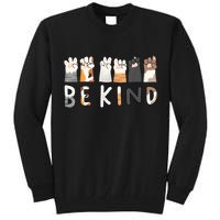 Be Kind Asl Sign Language Kindness Hand Talking Finger Signs Tall Sweatshirt
