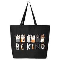 Be Kind Asl Sign Language Kindness Hand Talking Finger Signs 25L Jumbo Tote