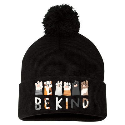 Be Kind Asl Sign Language Kindness Hand Talking Finger Signs Pom Pom 12in Knit Beanie