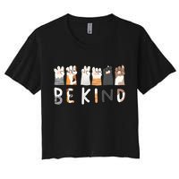 Be Kind Asl Sign Language Kindness Hand Talking Finger Signs Women's Crop Top Tee