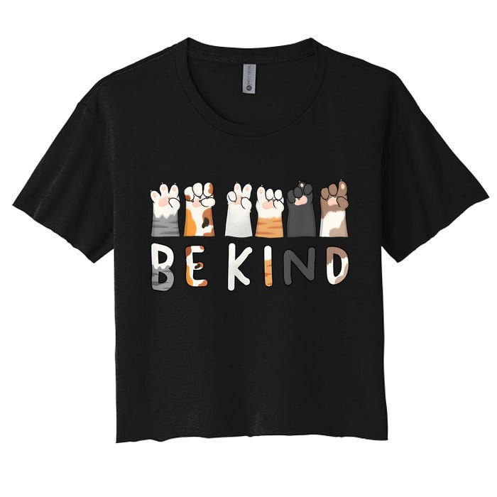 Be Kind Asl Sign Language Kindness Hand Talking Finger Signs Women's Crop Top Tee