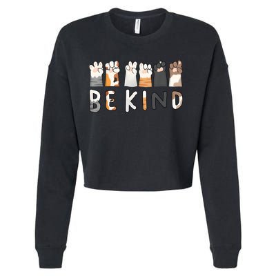 Be Kind Asl Sign Language Kindness Hand Talking Finger Signs Cropped Pullover Crew
