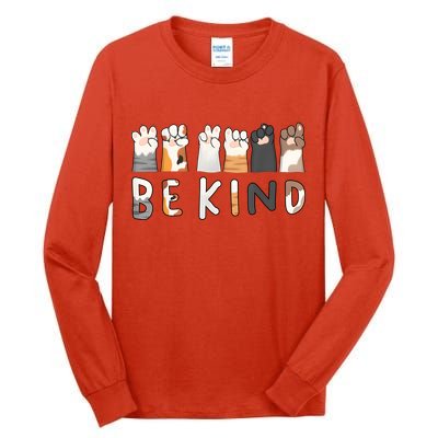 Be Kind Asl Sign Language Kindness Hand Talking Finger Signs Tall Long Sleeve T-Shirt