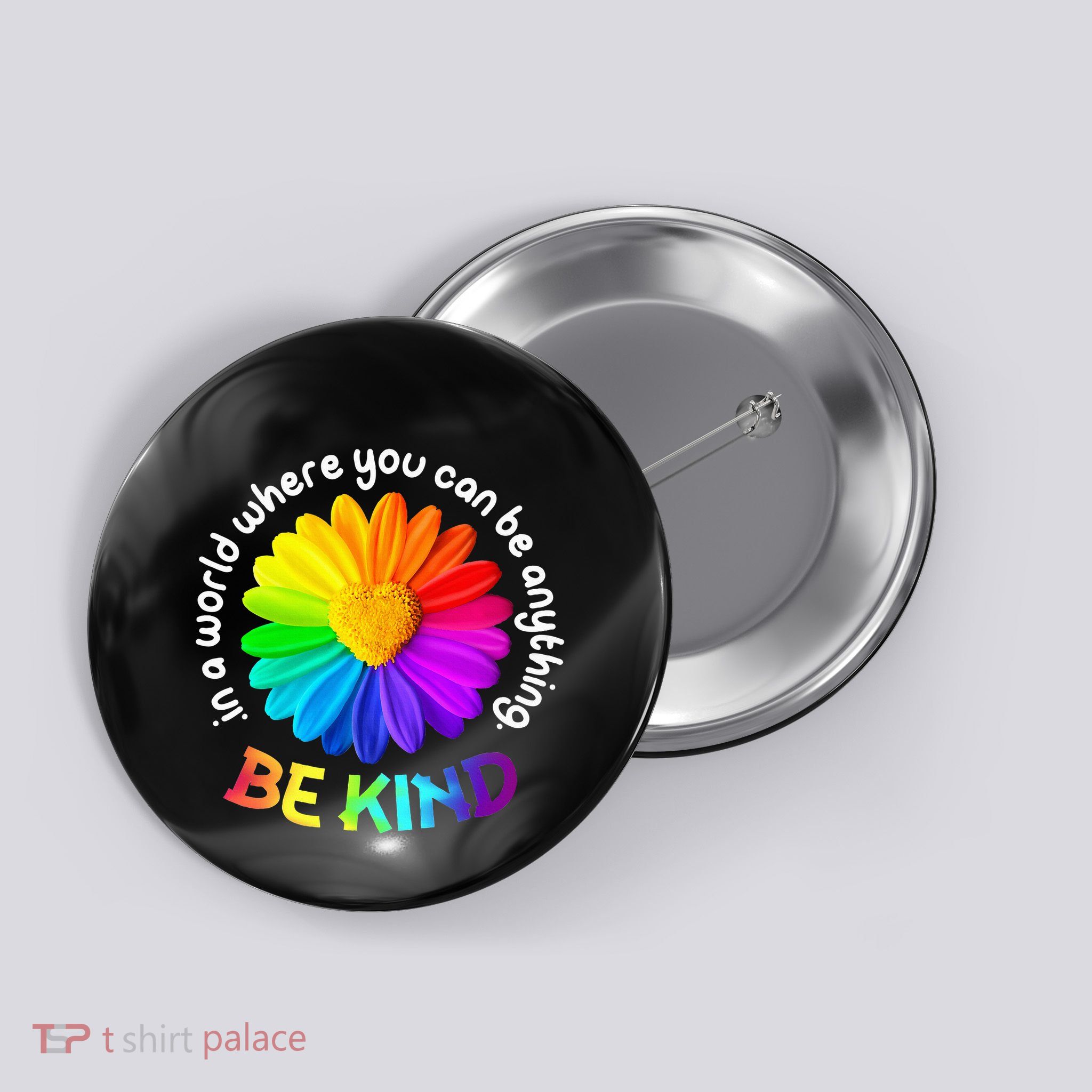 Be Kind Antibullying Kindness Orange Unity Day Sunflower Button