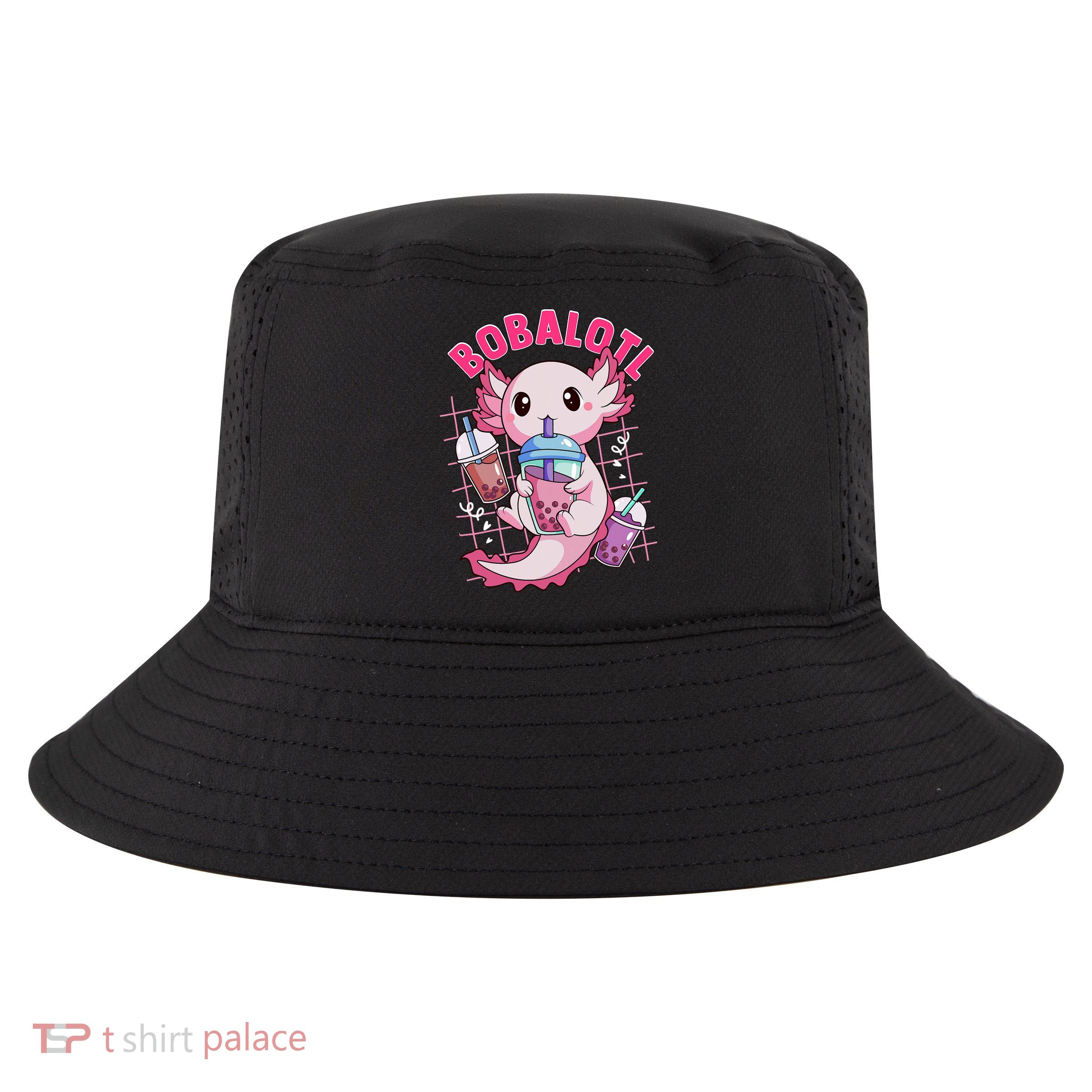 Bobalotl Kawaii Axolotl Drinking Boba Tea Pet Axolotl Lover  Cool Comfort Performance Bucket Hat