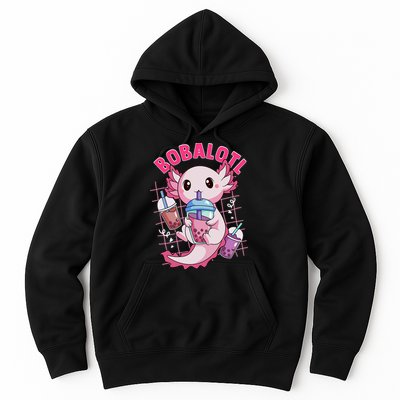 Bobalotl Kawaii Axolotl Drinking Boba Tea Pet Axolotl Lover  Hoodie