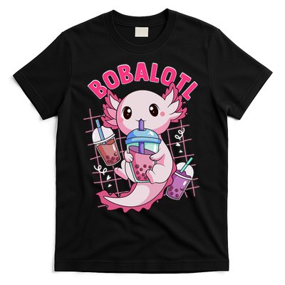 Bobalotl Kawaii Axolotl Drinking Boba Tea Pet Axolotl Lover  T-Shirt