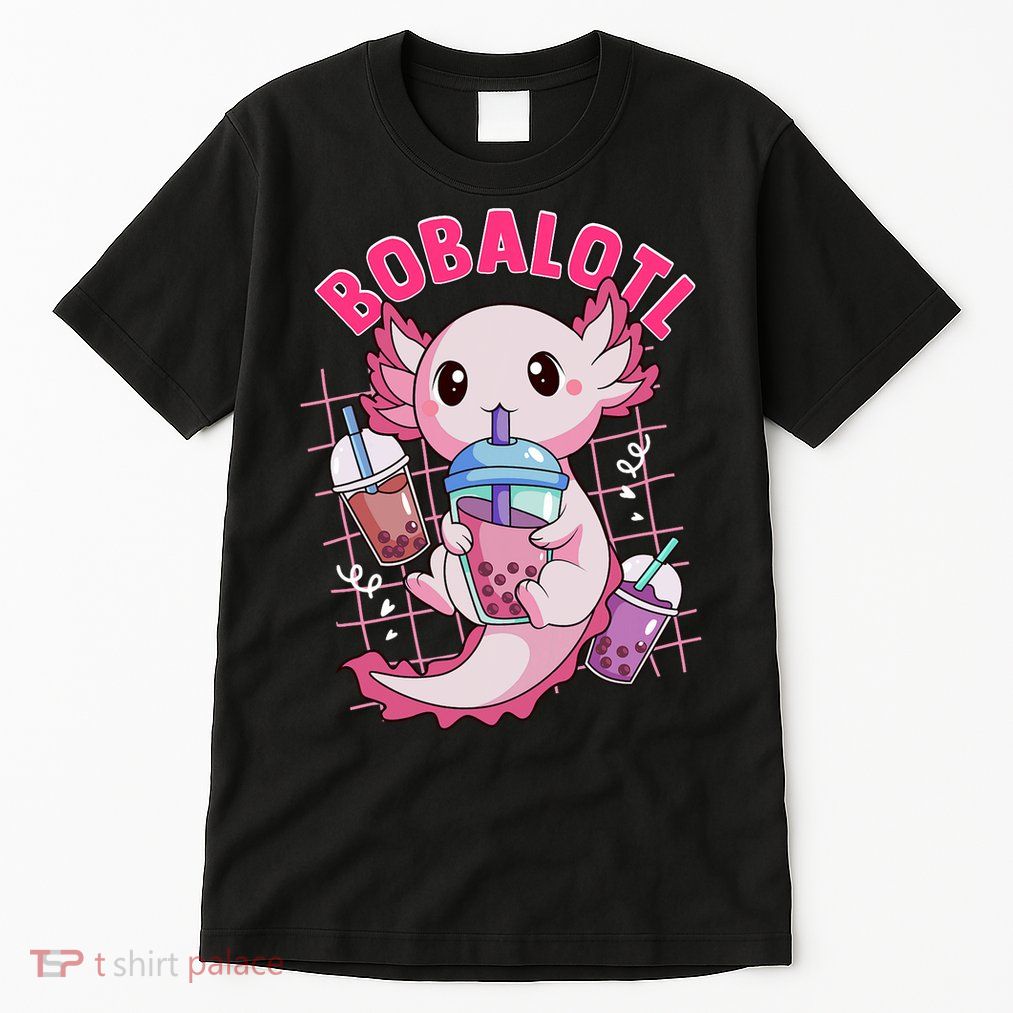 Bobalotl Kawaii Axolotl Drinking Boba Tea Pet Axolotl Lover  Tall T-Shirt