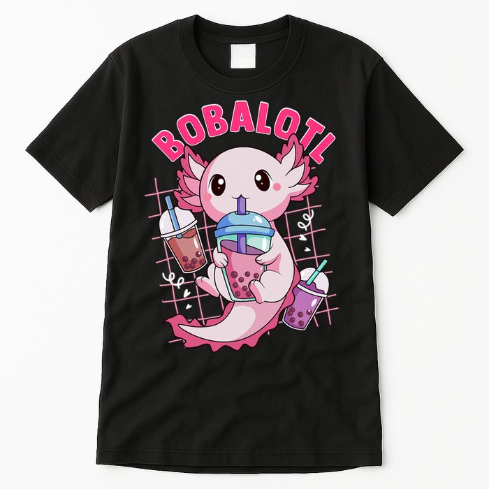 Bobalotl Kawaii Axolotl Drinking Boba Tea Pet Axolotl Lover  Tall T-Shirt