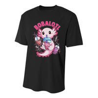 Bobalotl Kawaii Axolotl Drinking Boba Tea Pet Axolotl Lover  Youth Performance Sprint T-Shirt