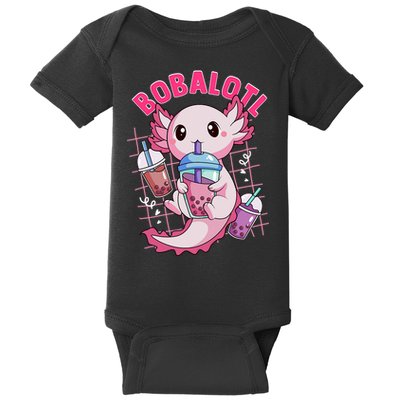 Bobalotl Kawaii Axolotl Drinking Boba Tea Pet Axolotl Lover  Baby Bodysuit