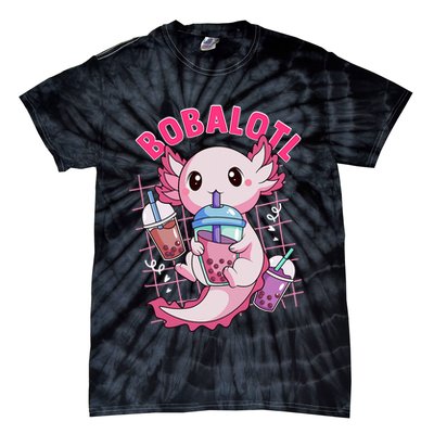 Bobalotl Kawaii Axolotl Drinking Boba Tea Pet Axolotl Lover  Tie-Dye T-Shirt