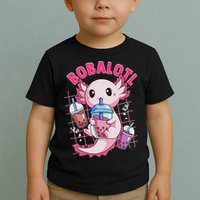 Bobalotl Kawaii Axolotl Drinking Boba Tea Pet Axolotl Lover  Toddler T-Shirt