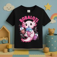 Bobalotl Kawaii Axolotl Drinking Boba Tea Pet Axolotl Lover  Toddler T-Shirt
