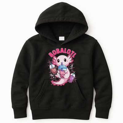 Bobalotl Kawaii Axolotl Drinking Boba Tea Pet Axolotl Lover  Kids Hoodie