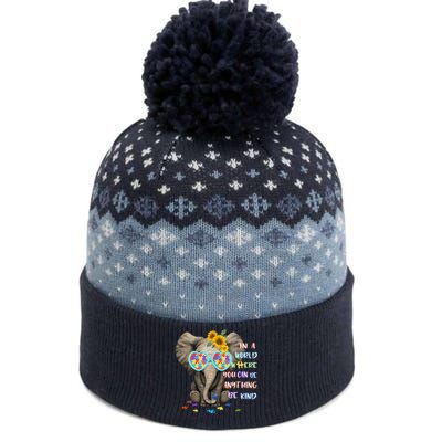 Be Kind Autism Awareness Elephant Autism The Baniff Cuffed Pom Beanie