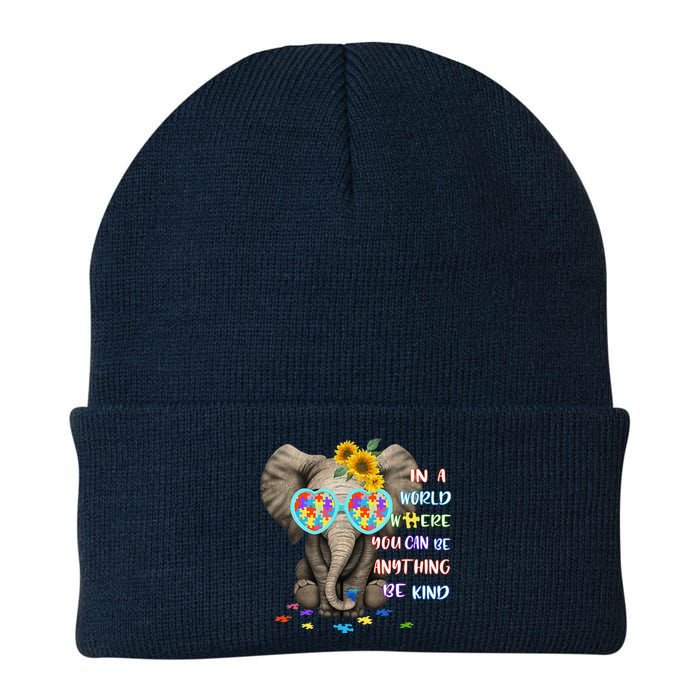 Be Kind Autism Awareness Elephant Autism Knit Cap Winter Beanie