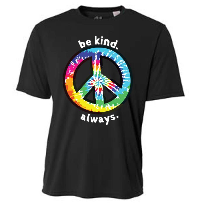 Be Kind Always Tie Dye Peace Sign Spread Kindness Cooling Performance Crew T-Shirt