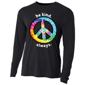 Be Kind Always Tie Dye Peace Sign Spread Kindness Cooling Performance Long Sleeve Crew