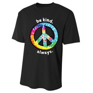 Be Kind Always Tie Dye Peace Sign Spread Kindness Performance Sprint T-Shirt