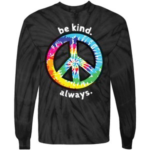 Be Kind Always Tie Dye Peace Sign Spread Kindness Tie-Dye Long Sleeve Shirt