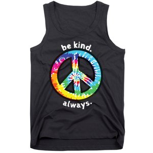 Be Kind Always Tie Dye Peace Sign Spread Kindness Tank Top